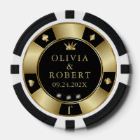 Poker-Chips für Hochzeiten in Schwarz und Gold