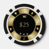 Poker-Chips für Hochzeiten in Schwarz und Gold Pokerchips (Rückseite)