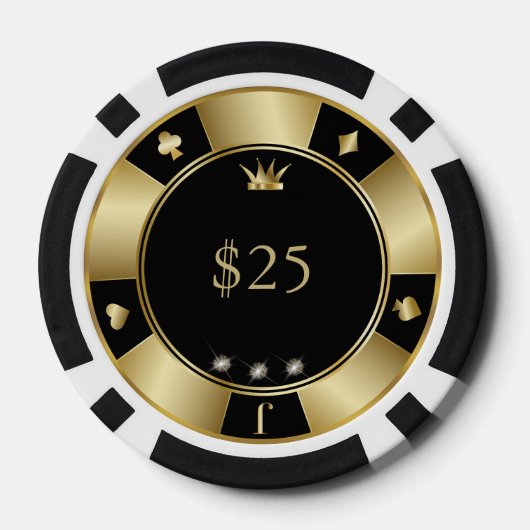 Poker-Chips für Hochzeiten in Schwarz und Gold Pokerchips (Rückseite)