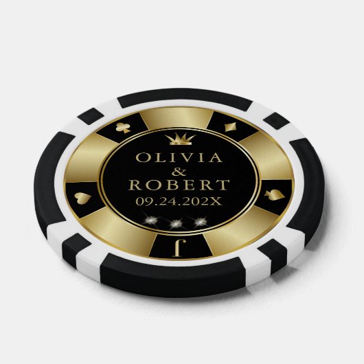 Poker-Chips für Hochzeiten in Schwarz und Gold Pokerchips (Einzeln)