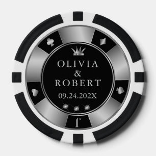 Poker-Chips für Hochzeiten in Schwarz und Silber Pokerchips