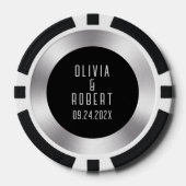 Poker-Chips für Hochzeiten in Schwarz und Silber Pokerchips (Vorderseite)