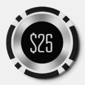 Poker-Chips für Hochzeiten in Schwarz und Silber Pokerchips (Rückseite)