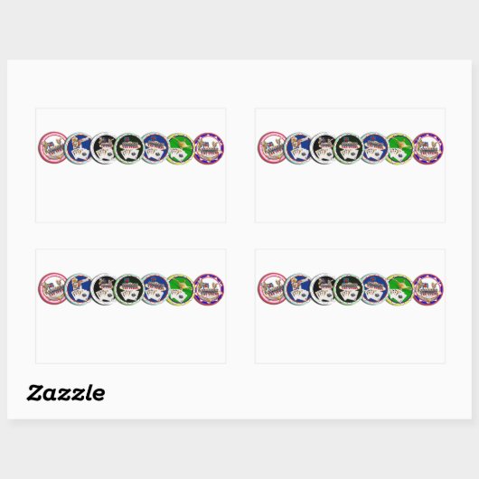 Poker Chips Galore Rechteckiger Aufkleber (Blatt)