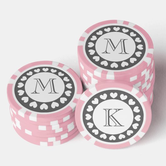 Poker-Chips, grau und rosa | Benutzerdefinierte To Pokerchips (Stapel)