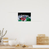Poker Chips, Karten und Würfel Poster (Küche)