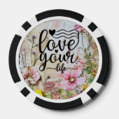 Poker Chips - Liebe für Ihr Leben Blumendesign (Rückseite)