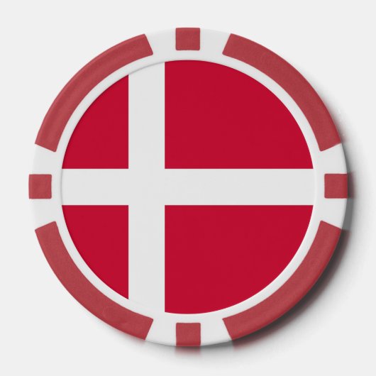 Poker-Chips mit dänischer Flagge Pokerchips (Vorderseite)