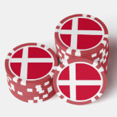 Poker-Chips mit dänischer Flagge Pokerchips (Stapel)