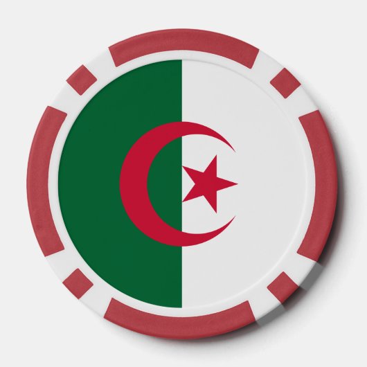 Poker Chips mit der Flagge Algeriens (Rückseite)