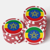 Poker-Chips mit der Flagge Äthiopiens Pokerchips (Stapel)