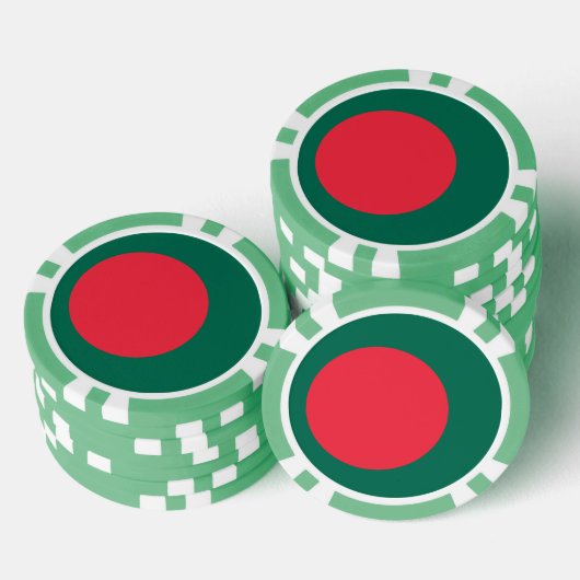 Poker-Chips mit der Flagge Bangladeschs Pokerchips (Stapel)
