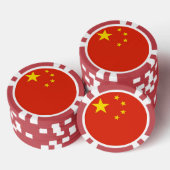 Poker-Chips mit der Flagge der China Pokerchips (Stapel)