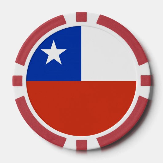 Poker-Chips mit der Flagge des Chilen Pokerchips (Vorderseite)