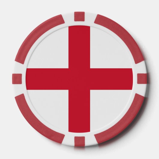 Poker-Chips mit der Flagge Englands, Vereinigtes K Pokerchips (Vorderseite)