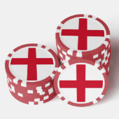 Poker-Chips mit der Flagge Englands, Vereinigtes K Pokerchips (Stapel)