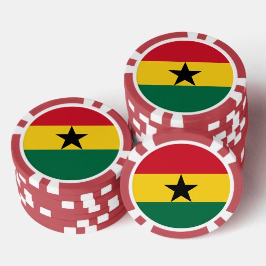 Poker-Chips mit der Flagge Ghanas Pokerchips (Stapel)