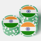 Poker-Chips mit der Flagge Indiens Pokerchips (Stapel)