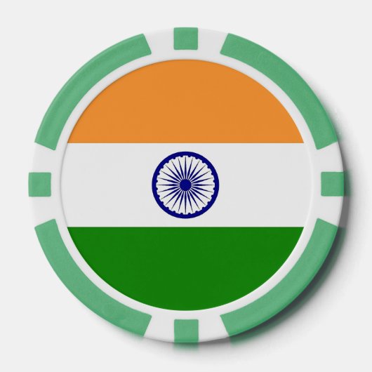 Poker-Chips mit der Flagge Indiens Pokerchips (Vorderseite)