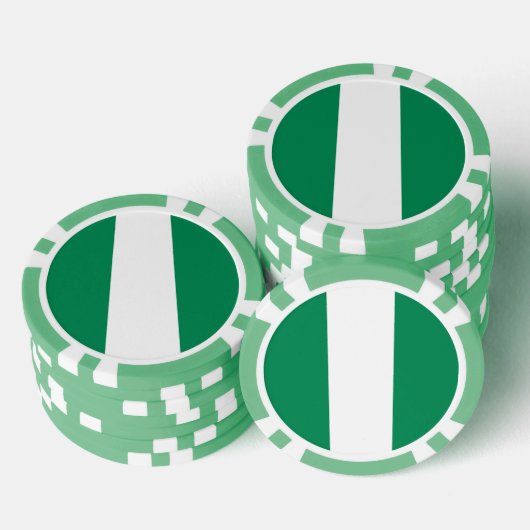Poker-Chips mit der Flagge Nigerias Pokerchips (Stapel)