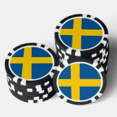 Poker-Chips mit der Flagge Schwedens Pokerchips (Stapel)