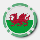 Poker-Chips mit der Flagge von Wales, Vereinigtes  Pokerchips (Rückseite)