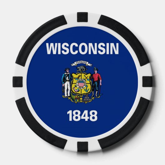Poker-Chips mit der Flagge von Wisconsin Pokerchips (Vorderseite)