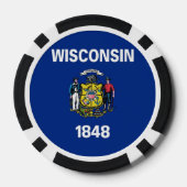 Poker-Chips mit der Flagge von Wisconsin Pokerchips (Rückseite)