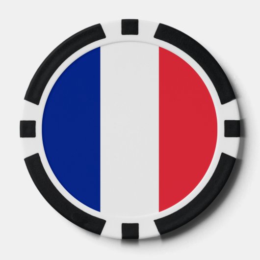 Poker Chips mit der französischen Flagge (Vorderseite)
