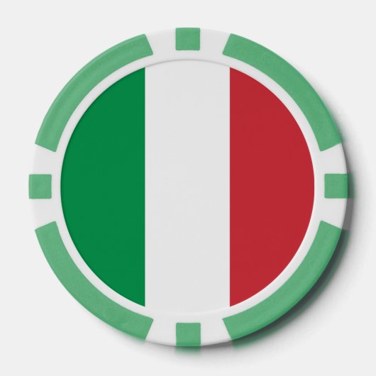 Poker Chips mit der italienischen Flagge (Vorderseite)