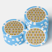 Poker-Chips mit einem lebendigen floralen Muster Pokerchips (Stapel)