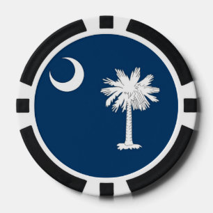 Poker Chips mit Flag South Carolina