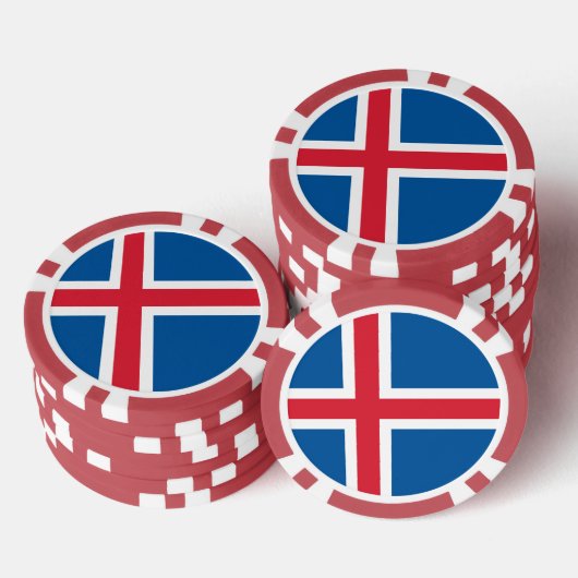 Poker-Chips mit Flagge Islands Pokerchips (Stapel)