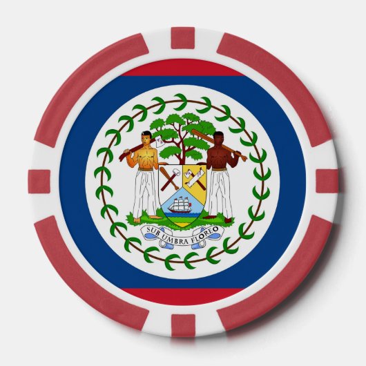 Poker Chips mit Flagge von Belize (Vorderseite)