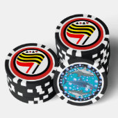 Poker-Chips mit Goldflagge Pokerchips (Stapel)