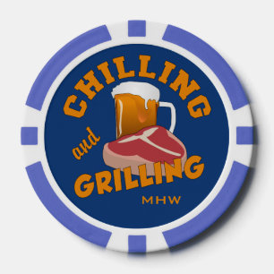 Poker-Chips mit individuellem Monogramm zum Chille Pokerchips