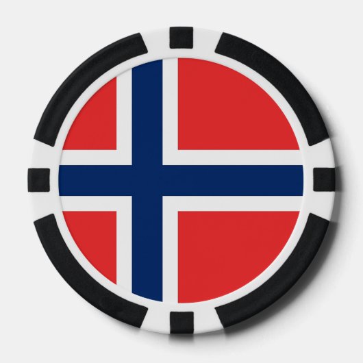 Poker-Chips mit norwegischer Flagge Pokerchips (Vorderseite)