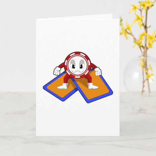 Poker-Chips mit Poker-Karten Karte (Gelbe Blume)