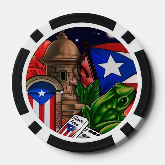 Poker Chips mit Puerto Rico Symbolen (Rückseite)