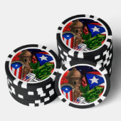 Poker Chips mit Puerto Rico Symbolen (Stapel)