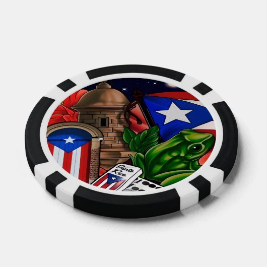 Poker Chips mit Puerto Rico Symbolen (Einzeln)