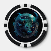 Poker Chips mit Taurus Zodiac Symbol (Vorderseite)