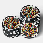 Poker Chips - Musiker, Gitarre, Bongos, Geometrie (Stapel)