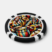 Poker Chips - Musiker, Gitarre, Bongos, Geometrie (Einzeln)