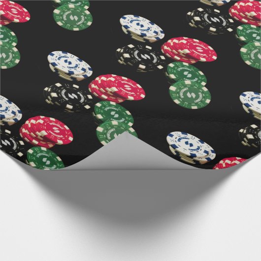 Poker Chips Muster Geschenkpapier (Ecke)