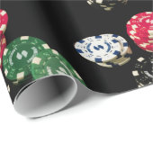 Poker Chips Muster Geschenkpapier (Rolleneckpunkt)