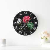 Poker-Chips-Mustermauer Große Wanduhr (Zuhause)