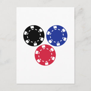Poker-Chips Postkarte