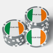 Poker-Chips unter der irischen Flagge für Irland Pokerchips (Stapel)