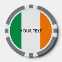 Poker-Chips unter der irischen Flagge für Irland